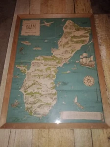 Vrg Map Of Guam Framed - Picture 1 of 10