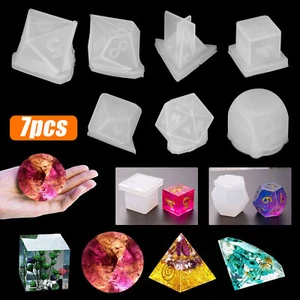Dice Digital Mold Silicone Epoxy Mould Triangle Multi-Square Shape Game DIY Set - Picture 1 of 8