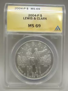 2004-P Commemorative "LEWIS & CLARK" One Dollar $1 ANACS MS69 - Picture 1 of 2