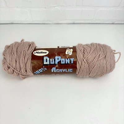 Vtg Malina DuPont Acrylic Yarn SKEIN Washable Dryable 8 oz BEIGE - Image 1 of 4