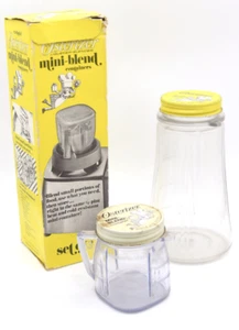Vintage Osterizer Mischung Vorratsbehälter Glas Kunststoff Gelb Box Smoothie Gläser 5 - Bild 1 von 4