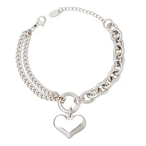 Fashion Damen Vergoldetes Edelstahl-Herz-Charm-Gliederketten-Armband Splitter - Bild 1 von 4