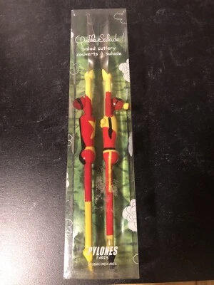 PYLONES PARIS SALAD CUTLERY SET ACROBAT PEOPLE CREA CREA SERVING FORK & SPOON - Image 1 of 4