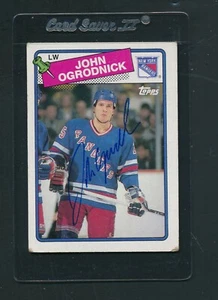 1988/89 Topps #153 John Ogrodnick Rangers Signed Auto *E8592 - Picture 1 of 1