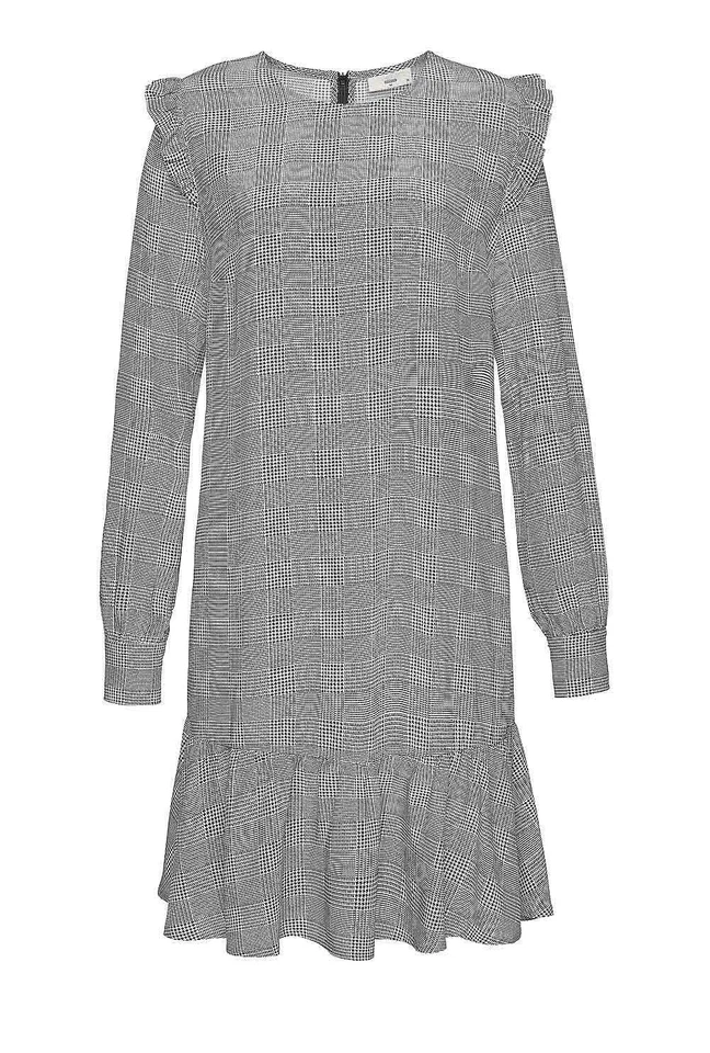 MINIMUM Damen Marken-Kleid mit Volants »Barbette«, schwarz-weiß - Bild 1 von 1