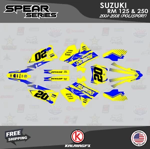 Graphics Kit for SUZUKI RM125 250 2001-08 POLISPORT RESTYLE SPEAR-yellow-2 - Picture 1 of 6