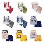 Toddler Baby Boys Casual Clothes Set Cartoon Vest Top Elastic Waistband Shorts