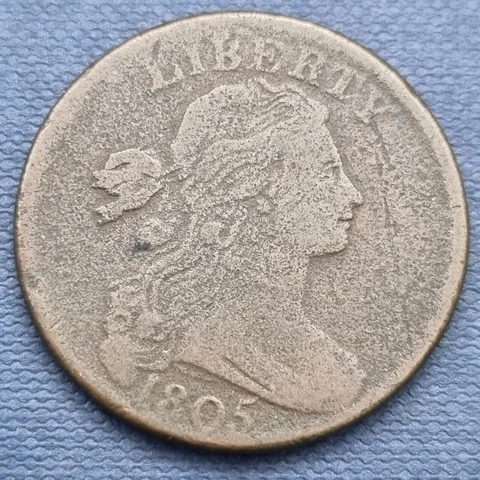 1805 Draped Bust Large 1c Higher Grade VF - XF Details #38610 Cover