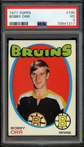 1971-72 TOPPS NHL Hockey #100 BOBBY ORR HOF Graded PSA 3 VG BOSTON BRUINS Card - Picture 1 of 2
