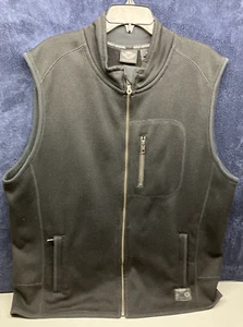 Harley Davidson Fleece Sweater Vest Extra Large Black Full Zip - Picture 1 of 5