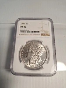 1886 Morgan Dollar Silver $1 MS 62 NGC ☆ Really Nice ☆ - Bild 1 von 6