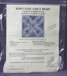 HARDANGER WITH A HEART kit ROSALYN WATNEMO for RAINBOW GALLERY gold - Picture 1 of 3