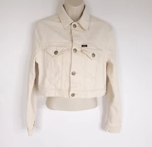 Giacca camionista Lee vintage moderna cropped donna piccola marrone denim bottoni davanti - Foto 1 di 10