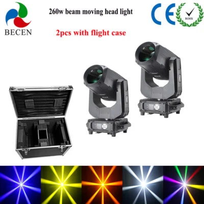 BECEN RDM 260W 9R Sharpy Beam Moving Head Dj Stage Lighting 2pcs Flight Case - Image 1 of 4