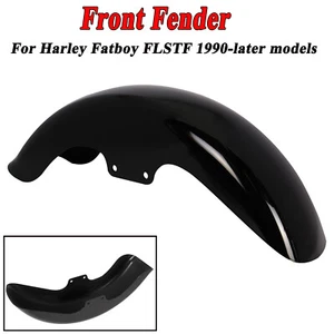 Front Fender Frame Cover Gloss Black Fits For Harley Fatboy FLSTF 1990-later - Picture 1 of 8