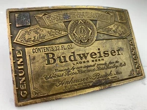 Authorized BUDWEISER Brass Belt Buckle - Siskiyou - Picture 1 of 14