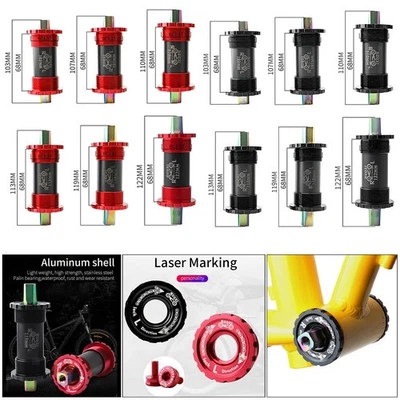 Bicycle Square Bottom Bracket 68mm 103-122MM Ceramic Titanium Alloy Shaft - Image 1 of 4