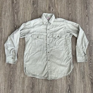 Vintage Sears Shirt Mens Large Beige Button Up Hercules Roebucks Work 50s Worn - Picture 1 of 10