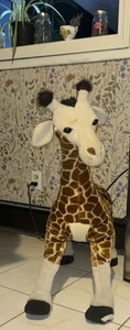 24 X 29” Sit on Metal Framed Stuffed Giraffe Ride On You Vintage - Picture 1 of 14