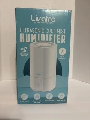 NUEVO Humidificador ultrasónico de niebla fría Livatro LVHD4001 4 L 300 pies área silenciosa encendido apagado Foto 1 de 4