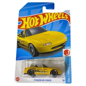 Hot Wheels '91 Mazda MX-5 Miata Yellow HW J-Imports 6/10 2023 Carded New Sealed - Picture 1 of 7