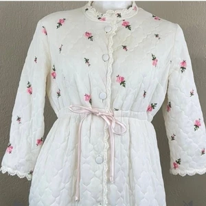 Miss Elaine Vintage 60er-70er Jahre Stepp Morgenmantel Größe M - Bild 1 von 5