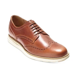 Cole Haan Original Grand Tostado Cuero Marrón Ala Oxford Zapatos de Vestir Hombres 10 - Imagen 1 de 15