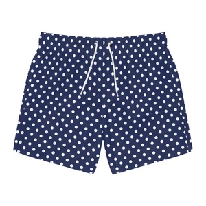 Nautical Polka Dot Swim Trunks for Summer Adventures - Picture 1 of 5