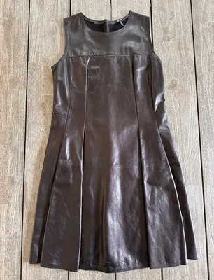Jill Sander Navy Women’s Lamb Leather Shift Dress Black 40/M Pre-owned Great - Image 1 of 4