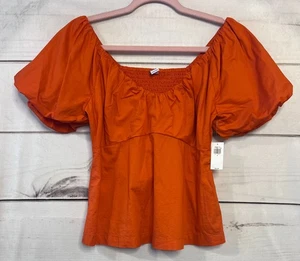 Top Old Navy Talla SM NUEVO CON ETIQUETAS Naranja Burbuja Manga Corta Espalda Calada - Imagen 1 de 5