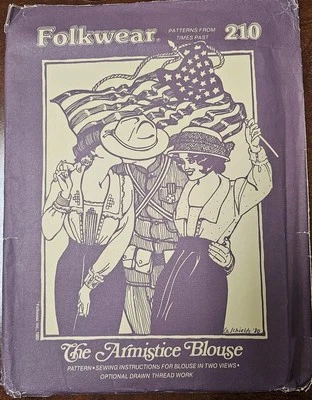 Folkwear 210 Armistice Blouse Shirt Tops WW1 Costume Sewing Pattern VTG LARP - Image 1 of 4