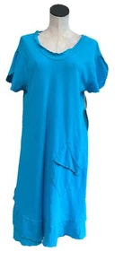 Oh my gauze abito tubino donna 2 cotone turchese manica corta 1M - Foto 1 di 11