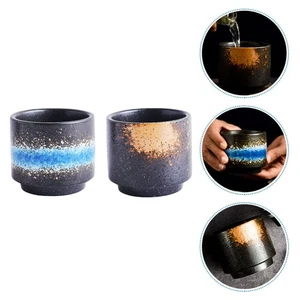 2 Pcs Ceramic Teacup Vintage Mug Sushi Cups Travel Teacups Japanese - Picture 1 of 12