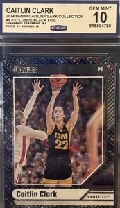 2024 Donruss Caitlin Clark Collection RC Black Logo Foil Panini #9 Gem Mint 10 - Picture 1 of 2