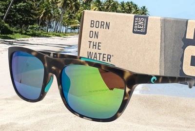 COSTA DEL MAR shadow tortoise/green mirror CHEECA polarized 580P sunglasses NEW - Image 1 of 4