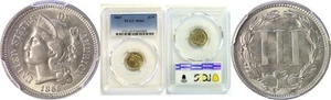 1865 3CN Nickel Three Cent PCGS MS-63 - Picture 1 of 3