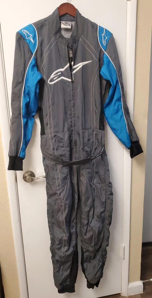 Traje de kart de carreras Alpinestars KMX-9 gris/azul talla 36 CIK-FIA # KP14308  Foto 1 de 4