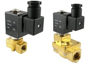 Magnetventil 2/2 wege Stromlos geöffnet 1/8" bis 2" Ventil 24V= und 230V Messing - Bild 1 von 10