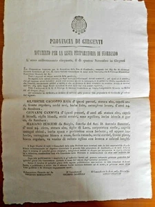 Borbonica - Provincia di Girgenti,Lista di Fuorbando - 1850 - Foto 1 di 3