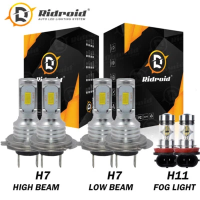 For BMW 328i 325xi 330xi 2002-2006 Combo LED Headlight Fog Light Bulbs Kit 6000K - Image 1 of 4