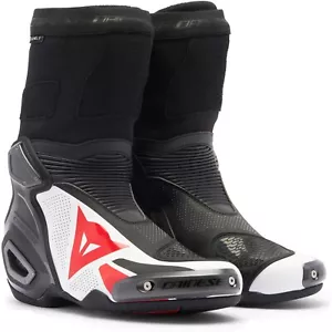 Motorcycle Leather Boots 44 - Dainese Axial 2 Air - Black-White-Lava Red - Picture 1 of 9