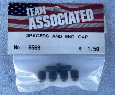 Team Associated RC 1:10 Spacers & End Cap #6569 FACTORY SEALED RC10 BLACK - Image 1 of 2
