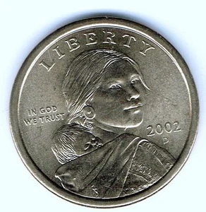 2002-D $1 Brilliant Uncirculated Business Strike Sacajawea Dollar Coin! - Picture 1 of 2