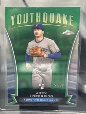 2024 Topps Chrome Update #YQ-71 Joey Loperfido Youthquake Green Refractor #/99 - Image 1 of 2