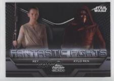 2023 Topps Chrome Black Star Wars Fantastic Fights Rey Kylo Ren vs #17 3m4