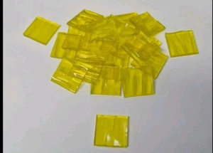 Yellow Colour Stained Glass Square Tiles 3mm thickness Art&Craft, 15 pieces - Picture 1 of 3