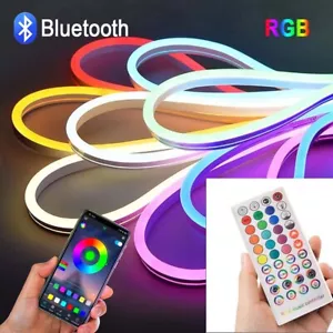 LED Neon Strip Lights Flexable WiFi Bluetooth Control Party Garden Home Sign DIY - Picture 1 of 15