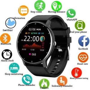 Smart Uhr Frauen Männer Uhren Wasserdicht Smartwatch Watch Armbanduhr Bildschirm - Bild 1 von 19