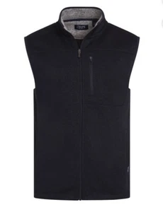 Small Chaps Men's Sweater Fleece Zip Vest Navy Blue Ralph Lauren NEW Size S - Picture 1 of 5
