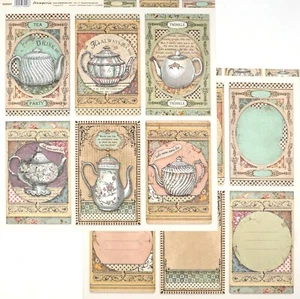 10 sheets, Stamperia double sided 12x12 Scrapbook paper - Vintage Tea Party - Afbeelding 1 van 1